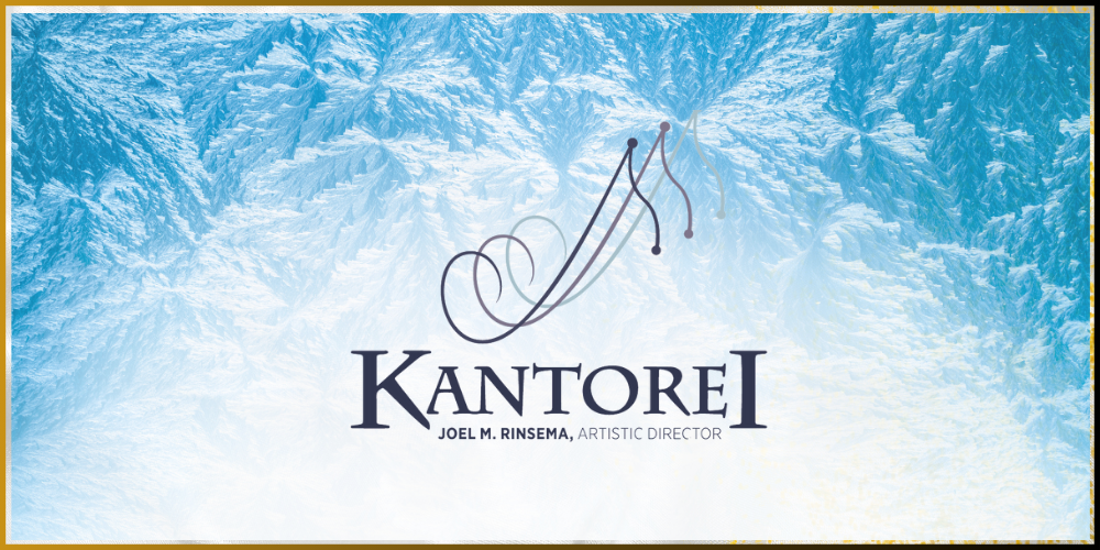 A frosted background with the word Kantorei on it