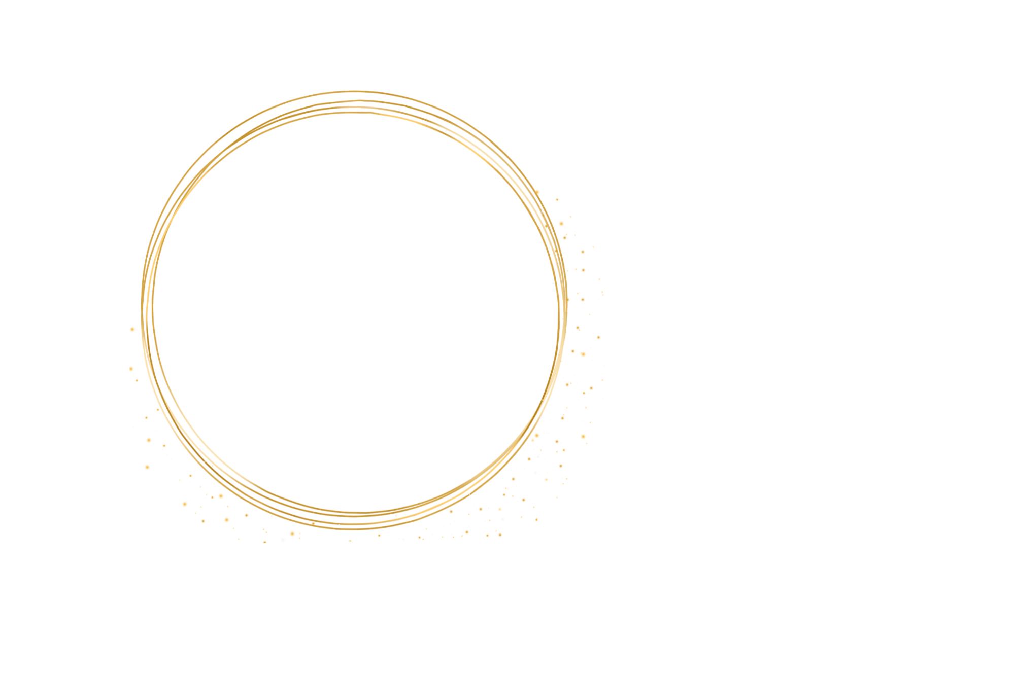 gold and glittery circles on top of each other